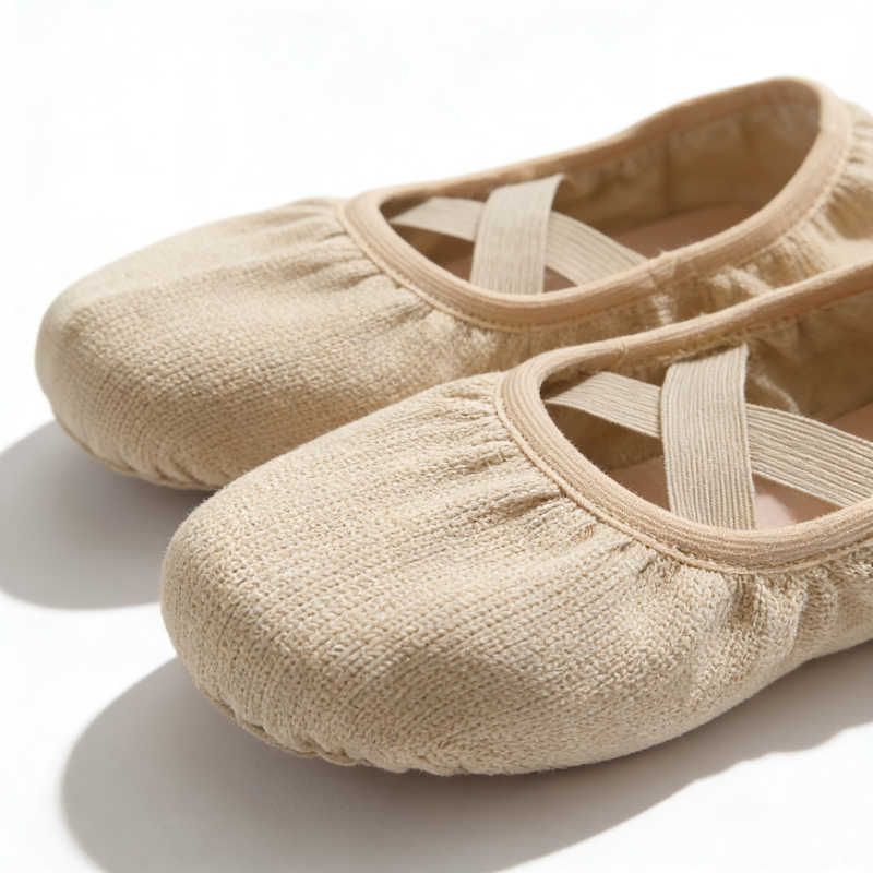 Tánc cipő - Uniszex gyerekeknek, pamut felső rész, bőr talp, légáteresztő, csúszásmentes