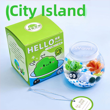 Miniatűr tengeri algagolyó – városi sziget mikro táj ökológiai üvegben irodai hidroponikus növényekhez chlorella tápoldattal