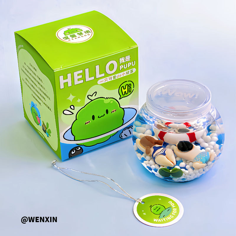 Miniatűr tengeri algagolyó – városi sziget mikro táj ökológiai üvegben irodai hidroponikus növényekhez chlorella tápoldattal