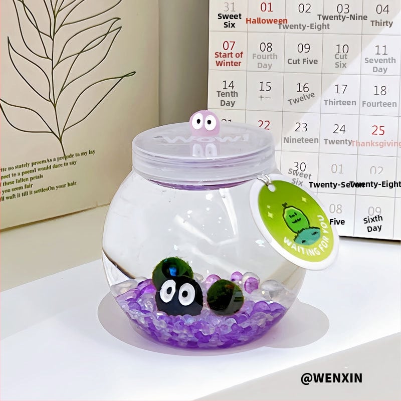 Miniatűr tengeri algagolyó – városi sziget mikro táj ökológiai üvegben irodai hidroponikus növényekhez chlorella tápoldattal