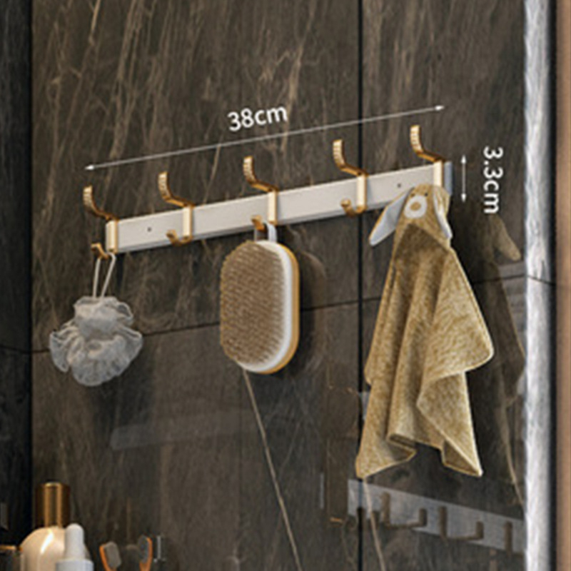 Държач за кърпи за баня, сгъваем, без пробив, платинова алуминиева сплав, 2 нива, оксидирана повърхност