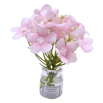 Plantă miniaturală pentru casă de păpuși într-o vază din sticlă, lucrată manual, ornament model BJD