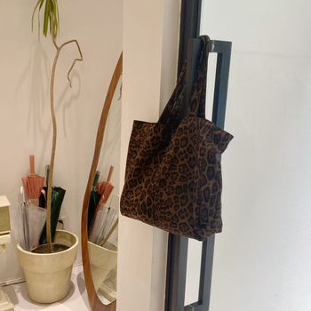 Torba Tote – velur, leopard uzorak, unisex stil, Zima 2025, za svakodnevnu upotrebu