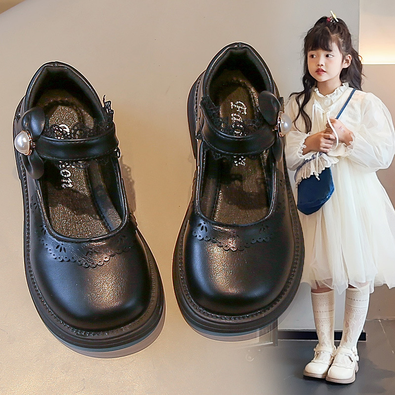 Cipele za princeze za djevojčice - Korejski stil, gornji PU, PU ulošak, gumeni potplat, zatvarač s Velcro, niski gornji dio
