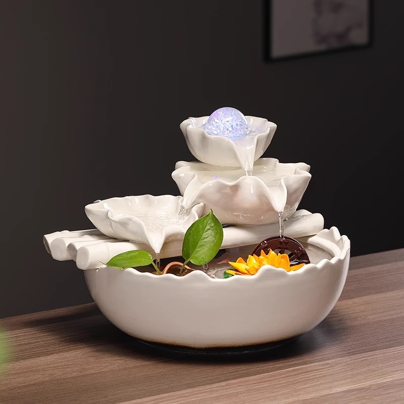Keramički fontan ukras za akvarij s kružnim vodom, stolni i dnevni dekor, feng shui kotač, novi kineski stil, mogućnost prilagodbe