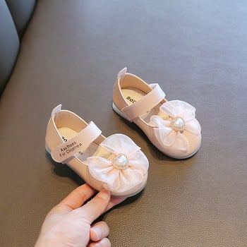 Dječji kožni cipele za djevojčice sa Velcro kopčom, cvjetni uzorak, gornji dio od mikrovlaknaste kože, gumeni potplat, proljeće i jesen