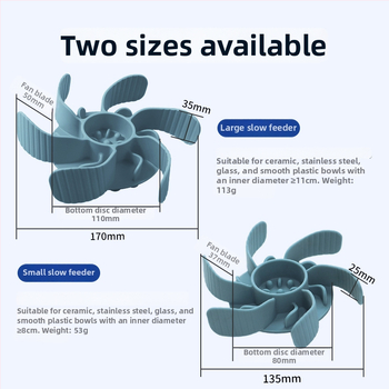 Μπολ αργής τροφοδοσίας για κατοικίδια, σιλικόνη, με βεντούζα, αντι-πνιγμού, για γάτες και σκύλους