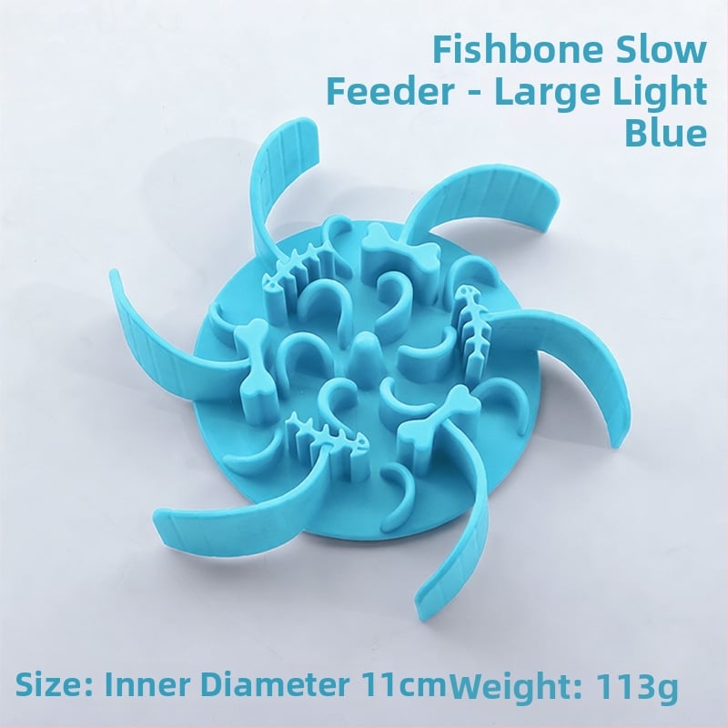 Μπολ αργής τροφοδοσίας για κατοικίδια, σιλικόνη, με βεντούζα, αντι-πνιγμού, για γάτες και σκύλους