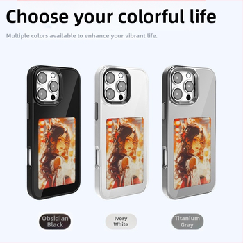 Pouzdro na telefón s Ink Screen a NFC projekciou, matný TPU, prispôsobiteľné, proti nárazu a oderu, kompatibilné s radou iPhone 13–17 Pro Max