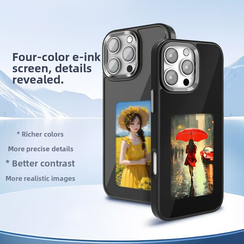 Pouzdro na telefón s Ink Screen a NFC projekciou, matný TPU, prispôsobiteľné, proti nárazu a oderu, kompatibilné s radou iPhone 13–17 Pro Max