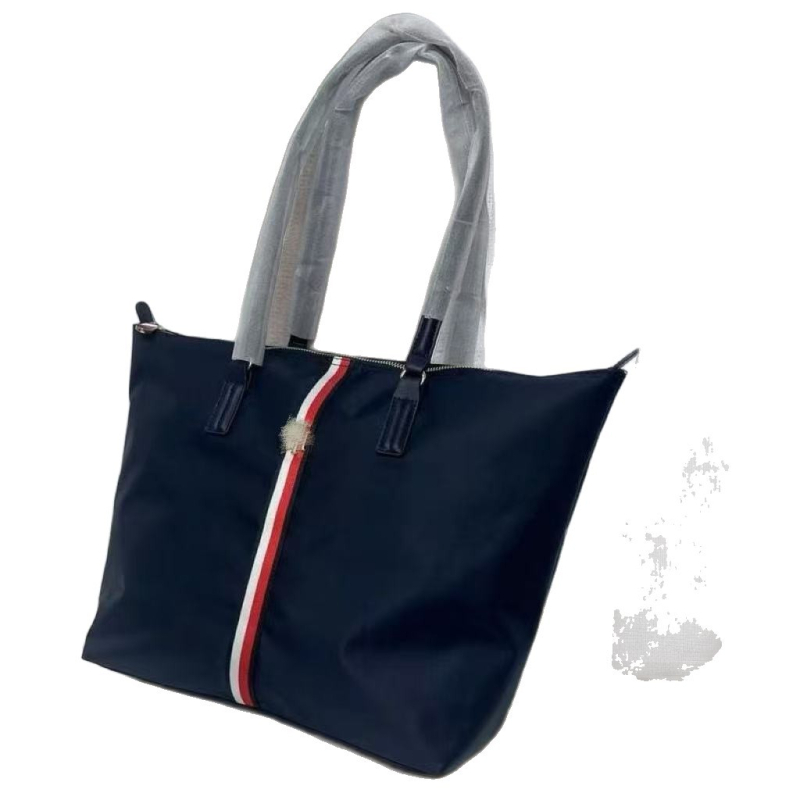 N nylon ženska tote torba preko ramena sa zatvaračem, bez podstavka, laminirana unutarnja pretinac, trodimenzionalni vanjski dizajn, horizontalni kvadratni oblik, pogodna za rekreacijska putovanja