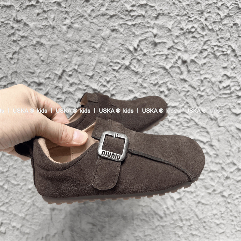 Dječje kožne tenisice s Velcro kopčanjem, retro stil, niski gornji dio, gumena potplata