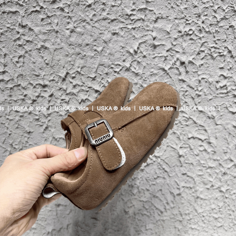 Dječje kožne tenisice s Velcro kopčanjem, retro stil, niski gornji dio, gumena potplata