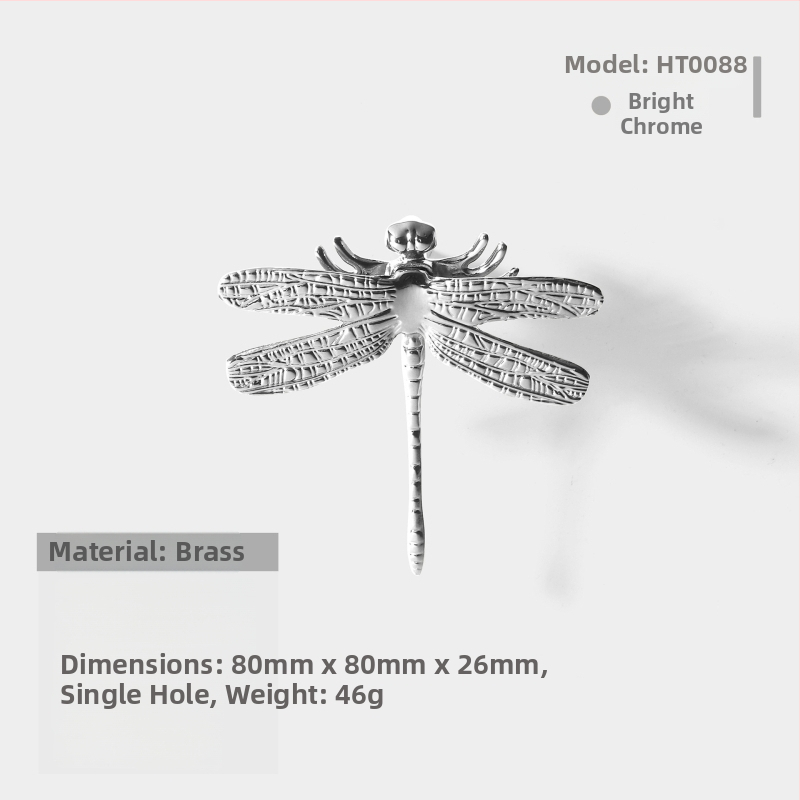 Mesinga ručka za ormar, Angel Dragonfly, nordičkog stila, kovana