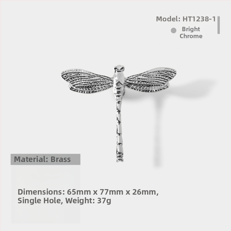 Mesinga ručka za ormar, Angel Dragonfly, nordičkog stila, kovana