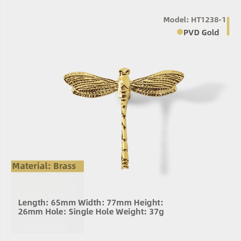 Mesinga ručka za ormar, Angel Dragonfly, nordičkog stila, kovana