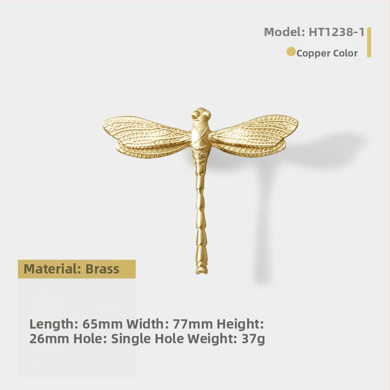 Mesinga ručka za ormar, Angel Dragonfly, nordičkog stila, kovana
