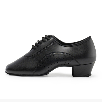 Férfi bőr professzionális latin tánc cipő – lapos sarok, puha talp, légáteresztő