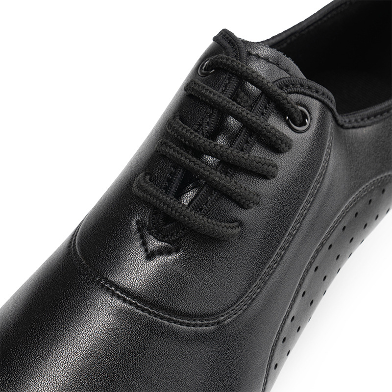 Férfi bőr professzionális latin tánc cipő – lapos sarok, puha talp, légáteresztő