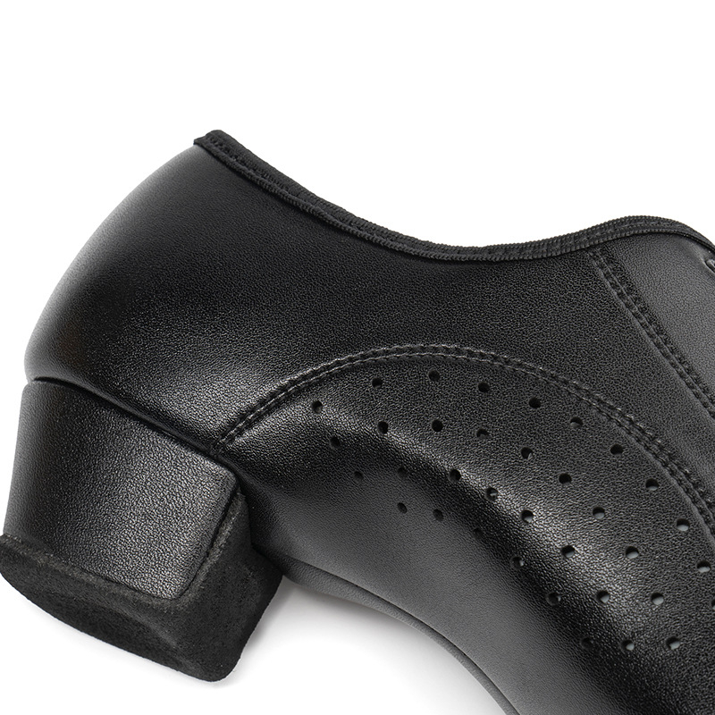 Férfi bőr professzionális latin tánc cipő – lapos sarok, puha talp, légáteresztő