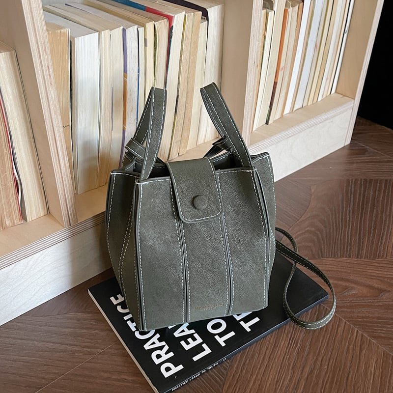 Unisex bucket bag od PU-a, magnetno zatvaranje, džep za telefon, oblik košare