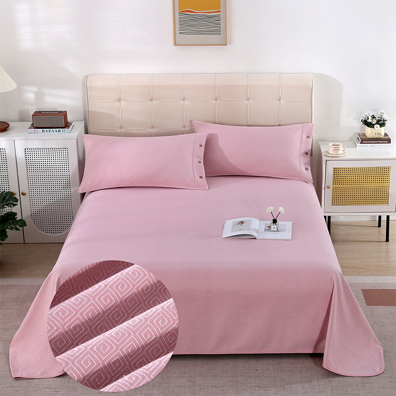 Set de pat din bumbac Jacquard, model floral, stil modern minimalist, trei piese, calitate I