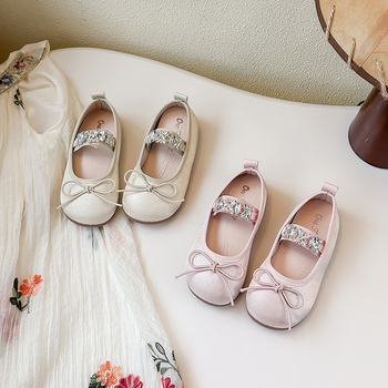 Cipele za djevojčice od PU kože sa Velcro kopčom, Bowknot detalj, gumeni potplat, princess stil