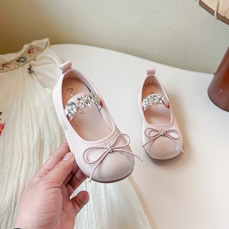 Cipele za djevojčice od PU kože sa Velcro kopčom, Bowknot detalj, gumeni potplat, princess stil