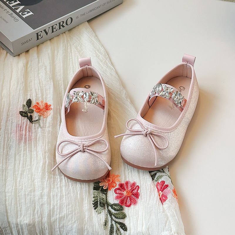 Cipele za djevojčice od PU kože sa Velcro kopčom, Bowknot detalj, gumeni potplat, princess stil