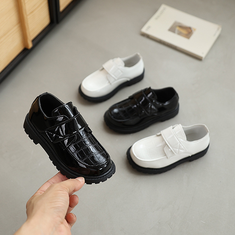 Cipele za dječake od sintetičke kože – britanski stil, meka potplata, Velcro kopča, gornji dio od sintetičke kože, gumeni đon