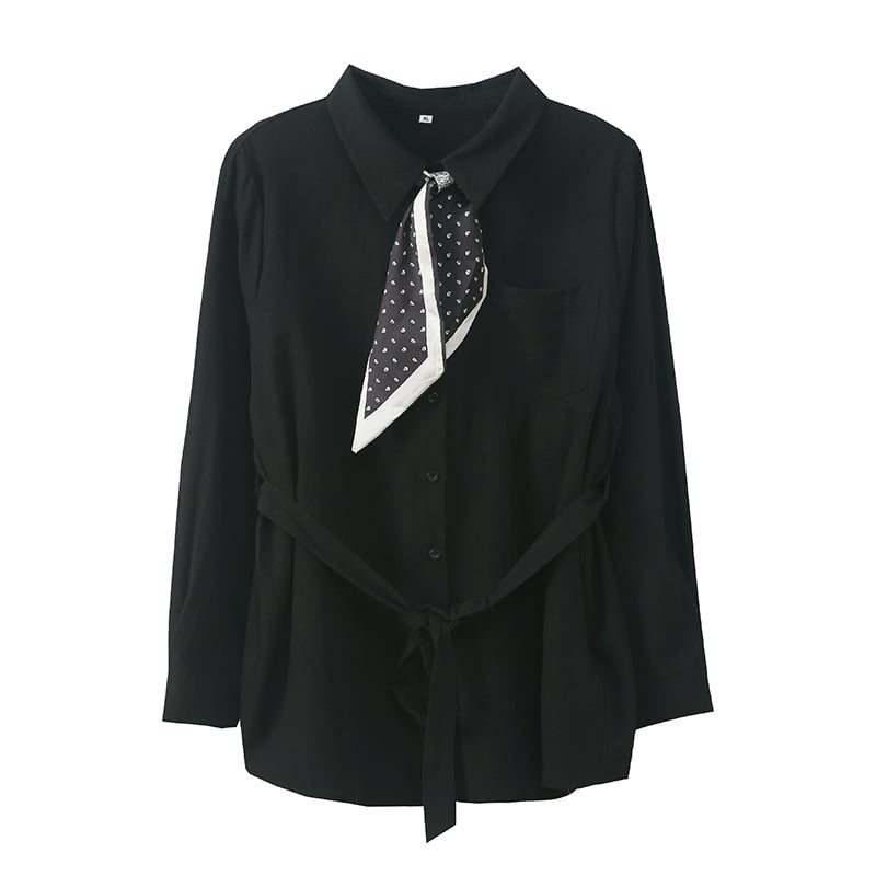 Női francia stílusú vintage ing-kardigán övvel a deréknál, pamut-bársony érzetű, négyirányú elasztikussággal, inggallér, hosszú ujjú, ősz 2025