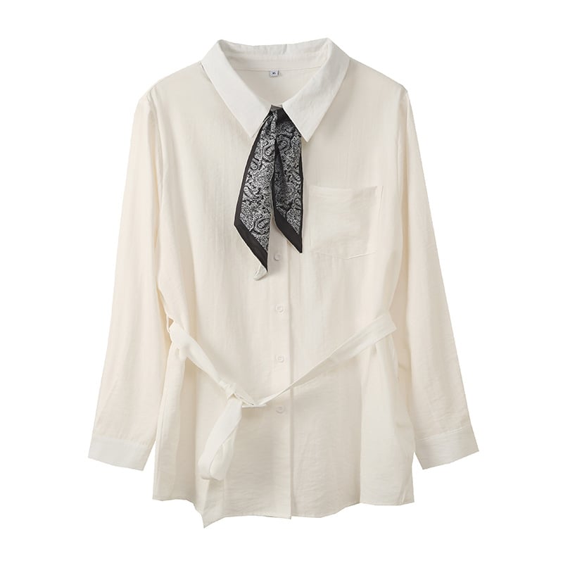 Női francia stílusú vintage ing-kardigán övvel a deréknál, pamut-bársony érzetű, négyirányú elasztikussággal, inggallér, hosszú ujjú, ősz 2025