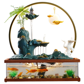 Kerámia kézzel festett asztali akváriumi dekoratív mini vízesés, új kínai stílus, mázas felület, testreszabható feldolgozás