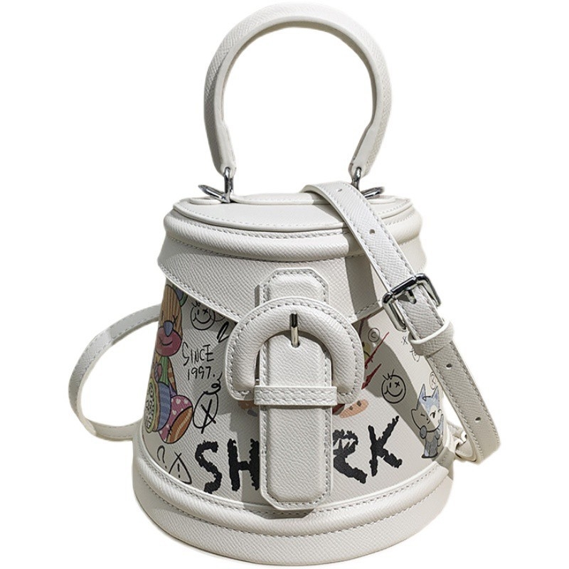 Bucket torba – ulični stil (PU materijal, otvaranje s bravom, džep sa zatvaračem, podstava od poliesteru)