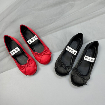 Dječje satenske baletanke s gornjim dijelom od svile, mekana potplata, protuklizne, korejski stil