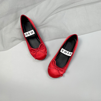 Dječje satenske baletanke s gornjim dijelom od svile, mekana potplata, protuklizne, korejski stil