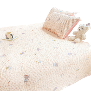 Cuvertură de pat din bumbac dublu strat, quilted, stil tatami, imprimare reactive, set de trei piese