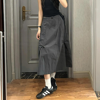A-linijska suknja, s vezicom, srednja duljina, 30–50% spandex, mikroelastična