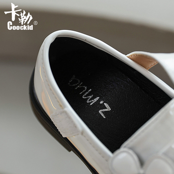 Pantofi de prințesă pentru fete, stil coreean, închidere Velcro, PU partea superioară, talpă din cauciuc, model floral