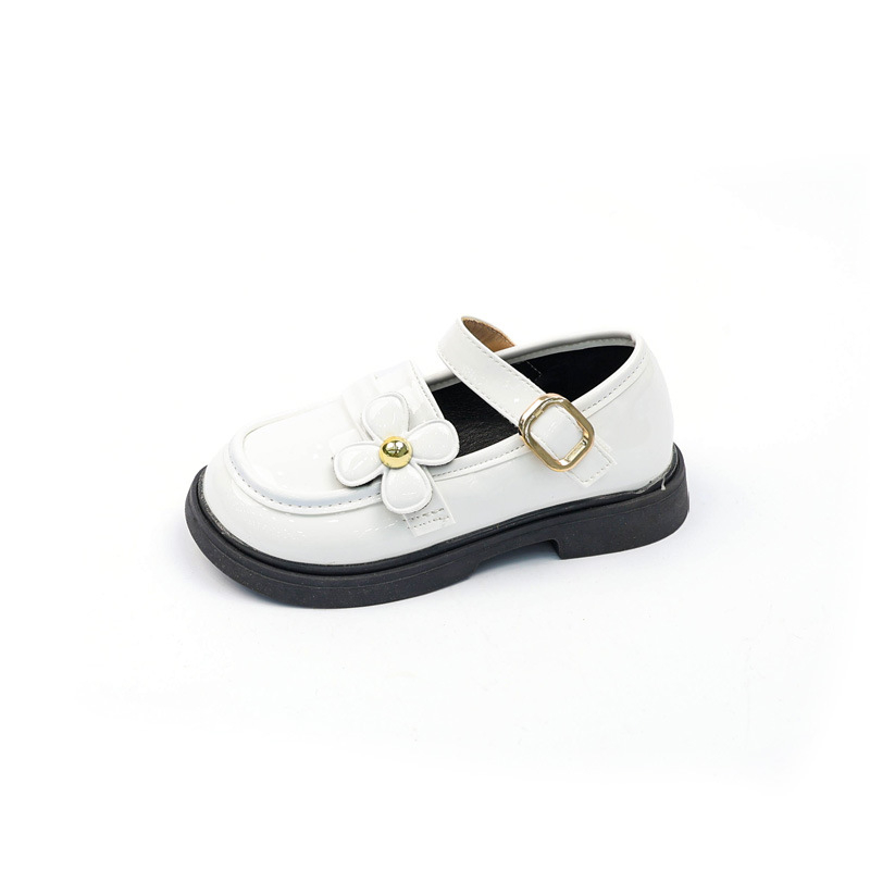 Pantofi de prințesă pentru fete, stil coreean, închidere Velcro, PU partea superioară, talpă din cauciuc, model floral