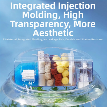 Okrúhly akvarijný filter s integrovaným generovaním kyslíka, nástenný vodopád, filtrácia tri v jednom • Plastový • Hmotnosť: 480 g • Značka: yee