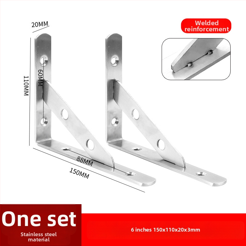 Nerezový trojuholníkový držiak na stenu, skladovacia polica, brúsený povrch, moderný štýl