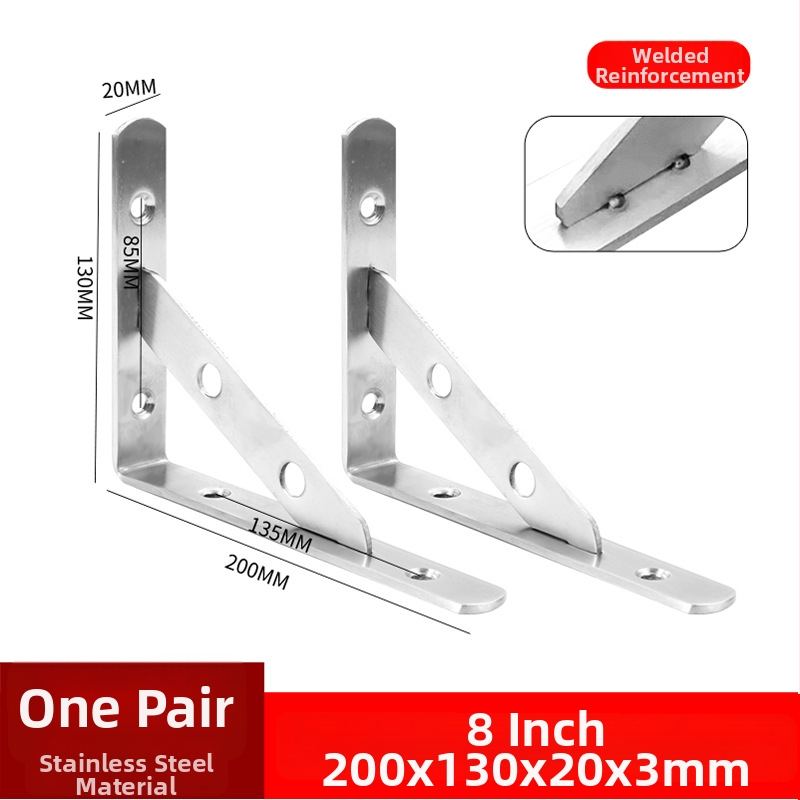 Nerezový trojuholníkový držiak na stenu, skladovacia polica, brúsený povrch, moderný štýl