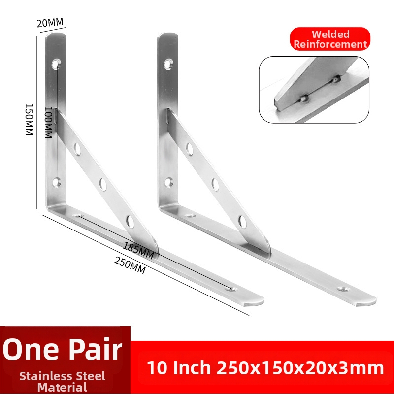 Nerezový trojuholníkový držiak na stenu, skladovacia polica, brúsený povrch, moderný štýl