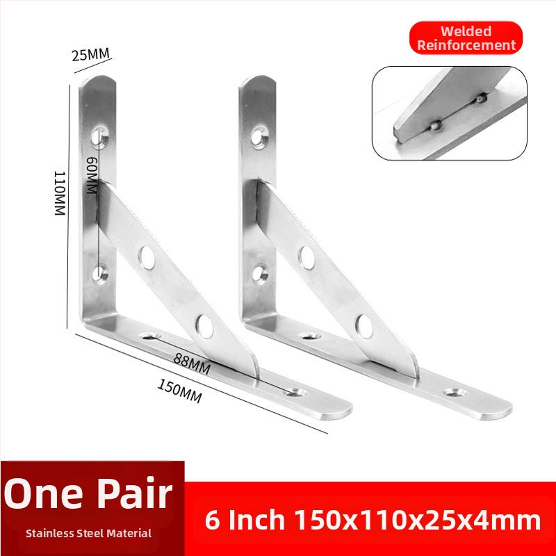 Nerezový trojuholníkový držiak na stenu, skladovacia polica, brúsený povrch, moderný štýl