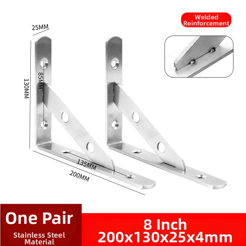 Nerezový trojuholníkový držiak na stenu, skladovacia polica, brúsený povrch, moderný štýl