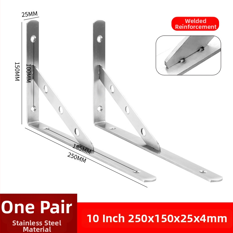 Nerezový trojuholníkový držiak na stenu, skladovacia polica, brúsený povrch, moderný štýl