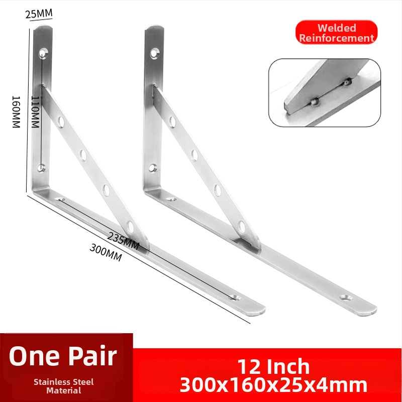 Nerezový trojuholníkový držiak na stenu, skladovacia polica, brúsený povrch, moderný štýl