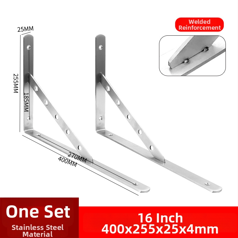 Nerezový trojuholníkový držiak na stenu, skladovacia polica, brúsený povrch, moderný štýl