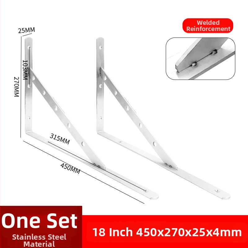 Nerezový trojuholníkový držiak na stenu, skladovacia polica, brúsený povrch, moderný štýl